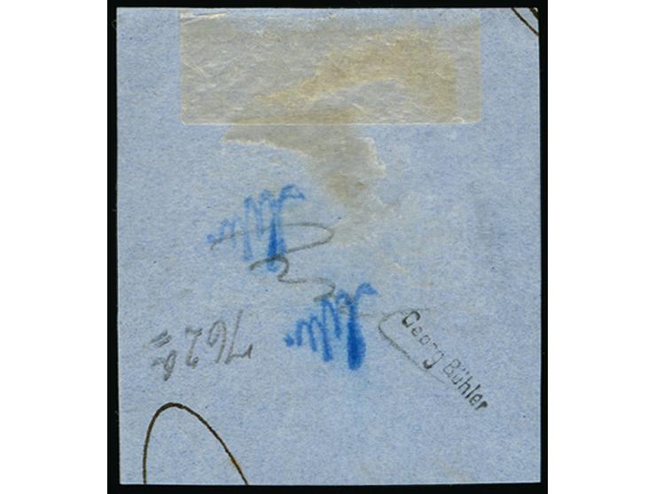1864, Ziffern 4 S. rot, farbfrisch und gut durchstochen, mit sauberer und klarer Nummer “16” FLENSBURG auf kleinem Briefstück