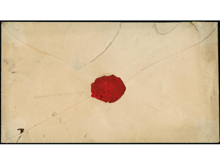 1872, Kleiner Schild ¼ Gr. grauviolett, ½ Gr. rötlichorange, 1 Gr. karmin sowie 5 Gr. ockerbraun, farbfrisch und gut geprägt,