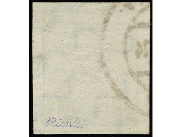 1945, Wappen 1 Pfg. mit Wasserzeichen “Stufen steigend”, allseits breitrandig, sauber gestempelt, in tadelloser Erhaltung, ei