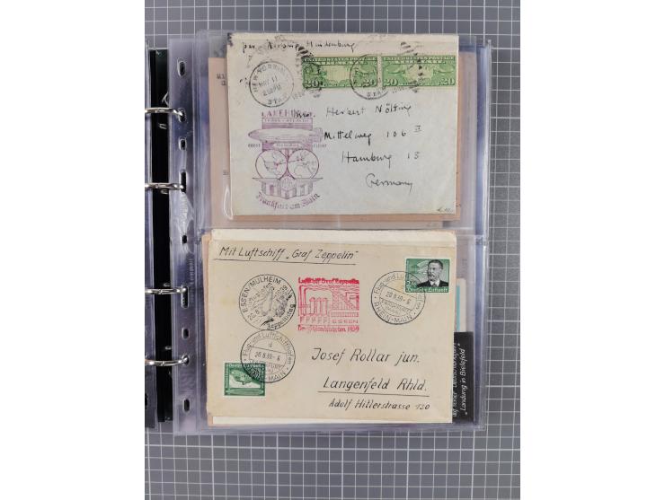1930/85 (ca.), assembly of over 70 airmail covers including many Zeppelin Flights, Catapult via the Bremen, etc., most depart