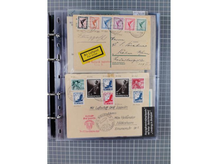 1930/85 (ca.), assembly of over 70 airmail covers including many Zeppelin Flights, Catapult via the Bremen, etc., most depart