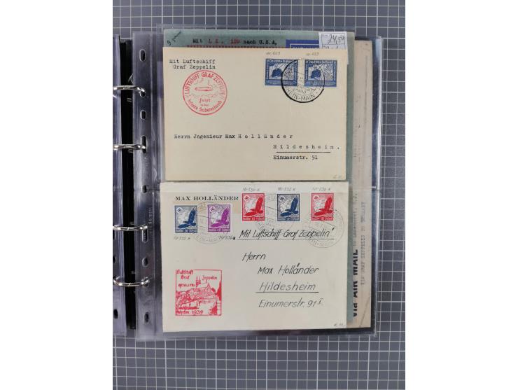 1930/85 (ca.), assembly of over 70 airmail covers including many Zeppelin Flights, Catapult via the Bremen, etc., most depart