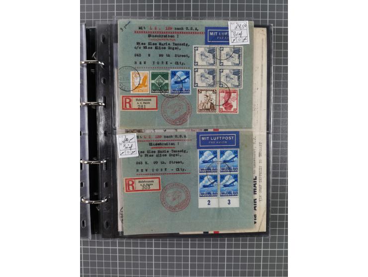 1930/85 (ca.), assembly of over 70 airmail covers including many Zeppelin Flights, Catapult via the Bremen, etc., most depart