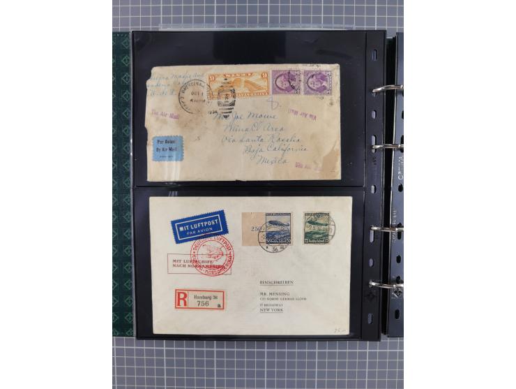 1930/85 (ca.), assembly of over 70 airmail covers including many Zeppelin Flights, Catapult via the Bremen, etc., most depart