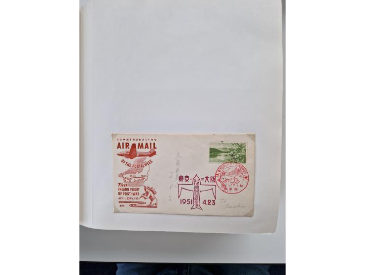 1945/80 (ca.), einige hundert Luftpostbriefe und Karten von Brasilien, Indien und Japan mit interessanten Frankaturen und Ers