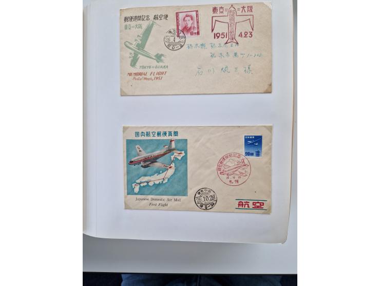 1945/80 (ca.), einige hundert Luftpostbriefe und Karten von Brasilien, Indien und Japan mit interessanten Frankaturen und Ers