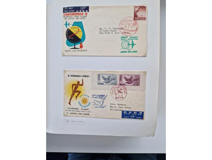 1945/80 (ca.), einige hundert Luftpostbriefe und Karten von Brasilien, Indien und Japan mit interessanten Frankaturen und Ers