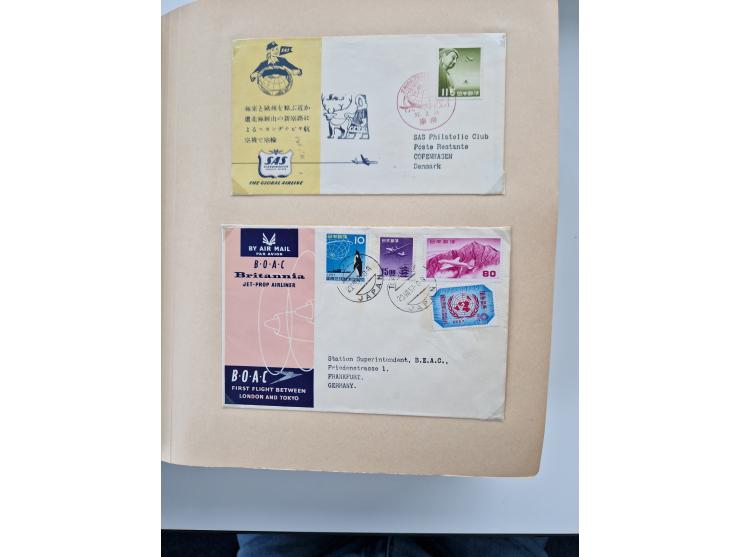 1945/80 (ca.), einige hundert Luftpostbriefe und Karten von Brasilien, Indien und Japan mit interessanten Frankaturen und Ers