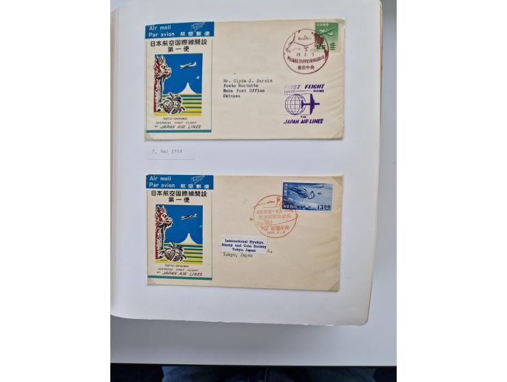 1945/80 (ca.), einige hundert Luftpostbriefe und Karten von Brasilien, Indien und Japan mit interessanten Frankaturen und Ers