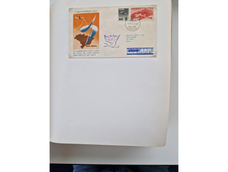 1945/80 (ca.), einige hundert Luftpostbriefe und Karten von Brasilien, Indien und Japan mit interessanten Frankaturen und Ers