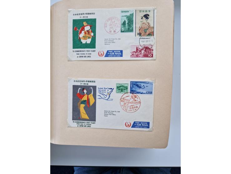 1945/80 (ca.), einige hundert Luftpostbriefe und Karten von Brasilien, Indien und Japan mit interessanten Frankaturen und Ers