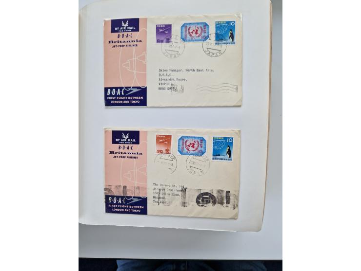 1945/80 (ca.), einige hundert Luftpostbriefe und Karten von Brasilien, Indien und Japan mit interessanten Frankaturen und Ers