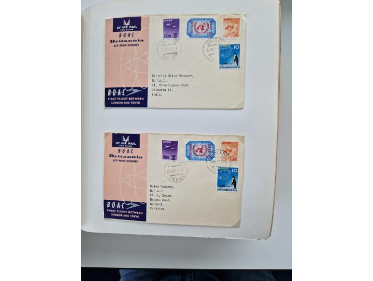 1945/80 (ca.), einige hundert Luftpostbriefe und Karten von Brasilien, Indien und Japan mit interessanten Frankaturen und Ers