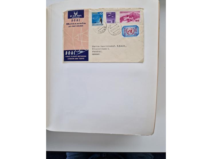 1945/80 (ca.), einige hundert Luftpostbriefe und Karten von Brasilien, Indien und Japan mit interessanten Frankaturen und Ers