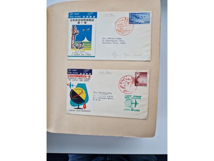 1945/80 (ca.), einige hundert Luftpostbriefe und Karten von Brasilien, Indien und Japan mit interessanten Frankaturen und Ers