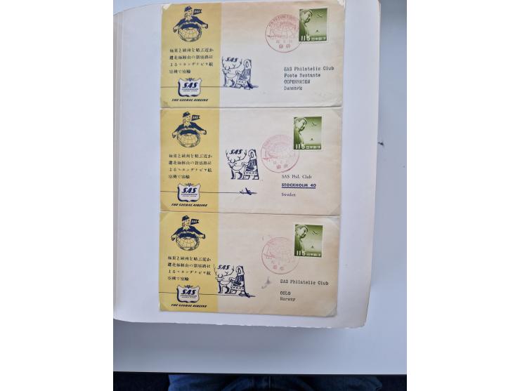 1945/80 (ca.), einige hundert Luftpostbriefe und Karten von Brasilien, Indien und Japan mit interessanten Frankaturen und Ers