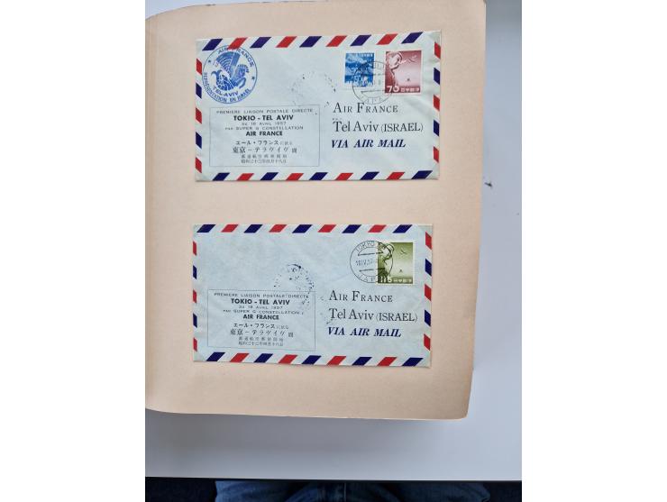 1945/80 (ca.), einige hundert Luftpostbriefe und Karten von Brasilien, Indien und Japan mit interessanten Frankaturen und Ers