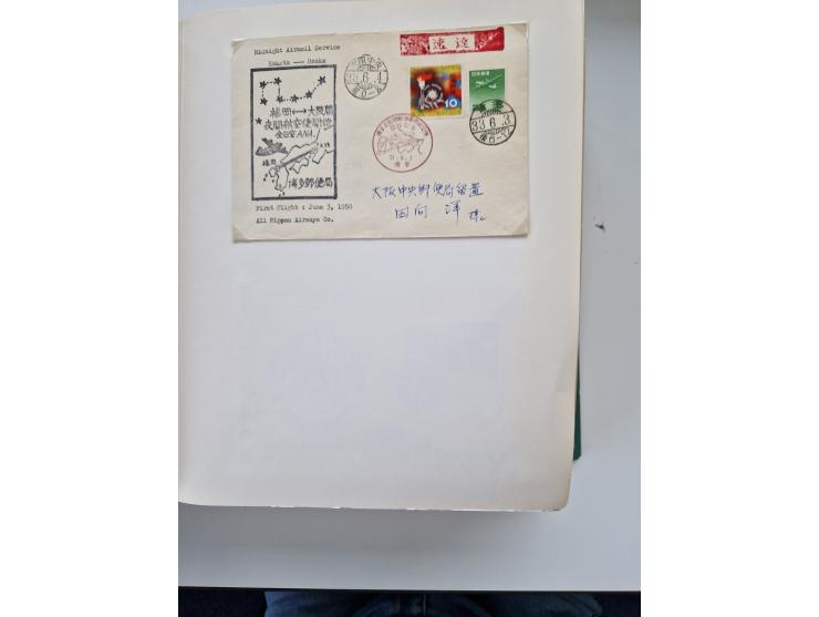 1945/80 (ca.), einige hundert Luftpostbriefe und Karten von Brasilien, Indien und Japan mit interessanten Frankaturen und Ers