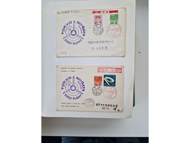 1945/80 (ca.), einige hundert Luftpostbriefe und Karten von Brasilien, Indien und Japan mit interessanten Frankaturen und Ers