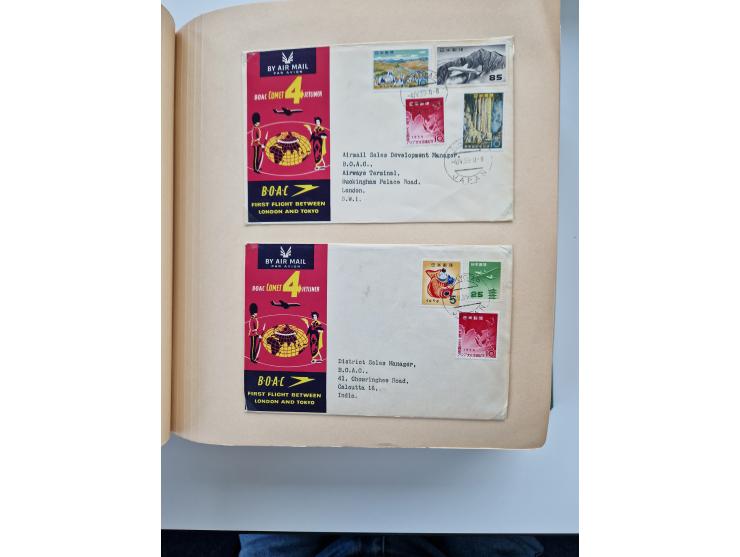 1945/80 (ca.), einige hundert Luftpostbriefe und Karten von Brasilien, Indien und Japan mit interessanten Frankaturen und Ers