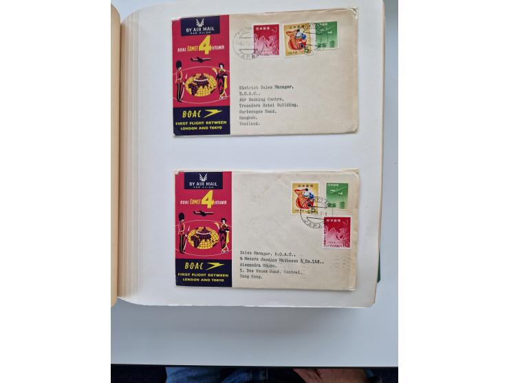 1945/80 (ca.), einige hundert Luftpostbriefe und Karten von Brasilien, Indien und Japan mit interessanten Frankaturen und Ers