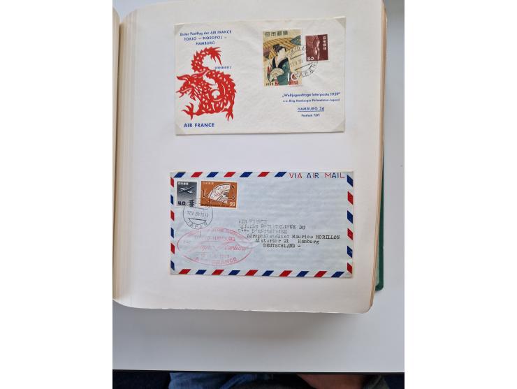 1945/80 (ca.), einige hundert Luftpostbriefe und Karten von Brasilien, Indien und Japan mit interessanten Frankaturen und Ers