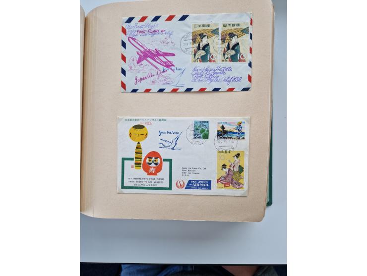 1945/80 (ca.), einige hundert Luftpostbriefe und Karten von Brasilien, Indien und Japan mit interessanten Frankaturen und Ers