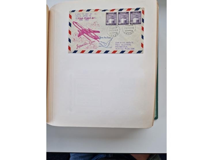 1945/80 (ca.), einige hundert Luftpostbriefe und Karten von Brasilien, Indien und Japan mit interessanten Frankaturen und Ers