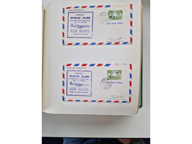 1945/80 (ca.), einige hundert Luftpostbriefe und Karten von Brasilien, Indien und Japan mit interessanten Frankaturen und Ers