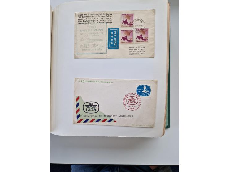 1945/80 (ca.), einige hundert Luftpostbriefe und Karten von Brasilien, Indien und Japan mit interessanten Frankaturen und Ers