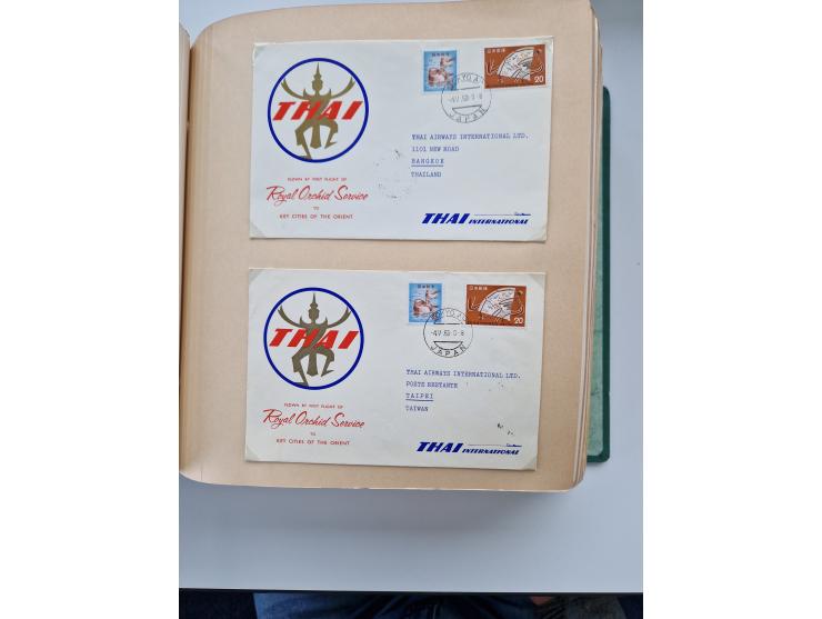 1945/80 (ca.), einige hundert Luftpostbriefe und Karten von Brasilien, Indien und Japan mit interessanten Frankaturen und Ers