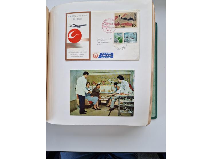 1945/80 (ca.), einige hundert Luftpostbriefe und Karten von Brasilien, Indien und Japan mit interessanten Frankaturen und Ers