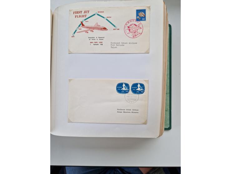 1945/80 (ca.), einige hundert Luftpostbriefe und Karten von Brasilien, Indien und Japan mit interessanten Frankaturen und Ers