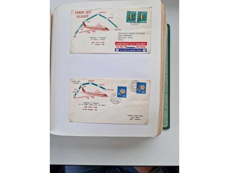 1945/80 (ca.), einige hundert Luftpostbriefe und Karten von Brasilien, Indien und Japan mit interessanten Frankaturen und Ers