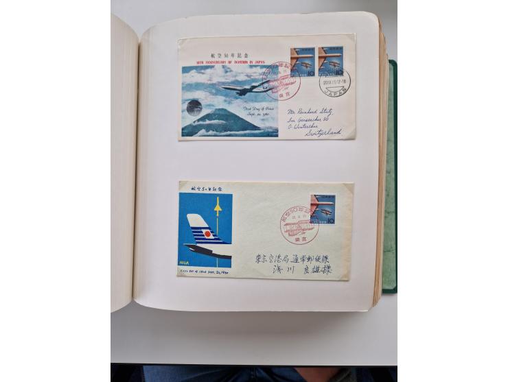 1945/80 (ca.), einige hundert Luftpostbriefe und Karten von Brasilien, Indien und Japan mit interessanten Frankaturen und Ers