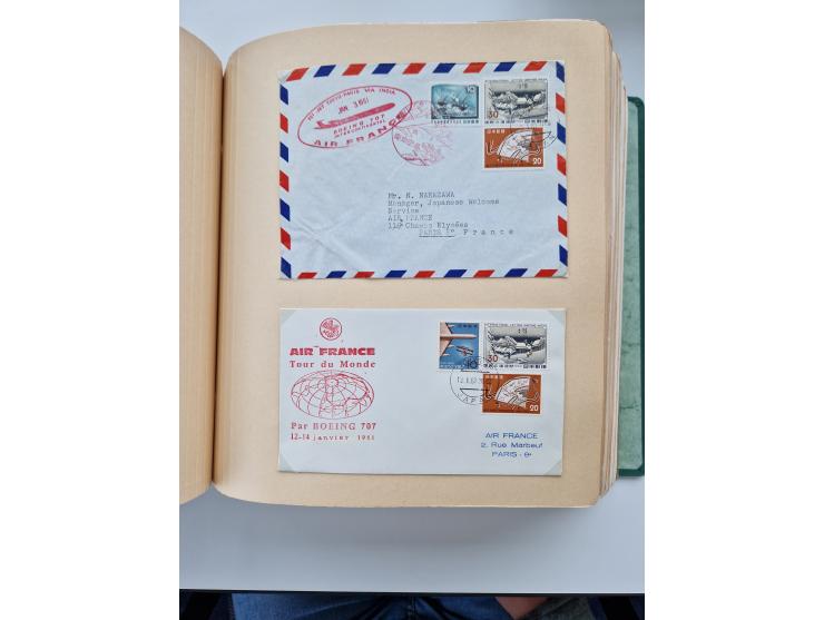 1945/80 (ca.), einige hundert Luftpostbriefe und Karten von Brasilien, Indien und Japan mit interessanten Frankaturen und Ers