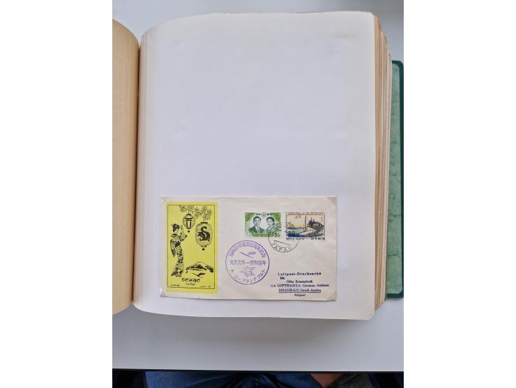 1945/80 (ca.), einige hundert Luftpostbriefe und Karten von Brasilien, Indien und Japan mit interessanten Frankaturen und Ers