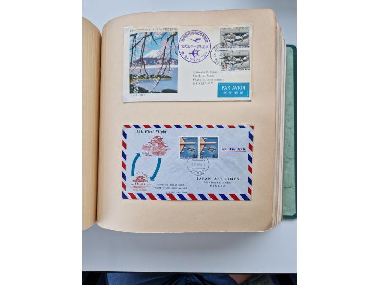 1945/80 (ca.), einige hundert Luftpostbriefe und Karten von Brasilien, Indien und Japan mit interessanten Frankaturen und Ers