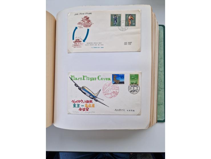 1945/80 (ca.), einige hundert Luftpostbriefe und Karten von Brasilien, Indien und Japan mit interessanten Frankaturen und Ers