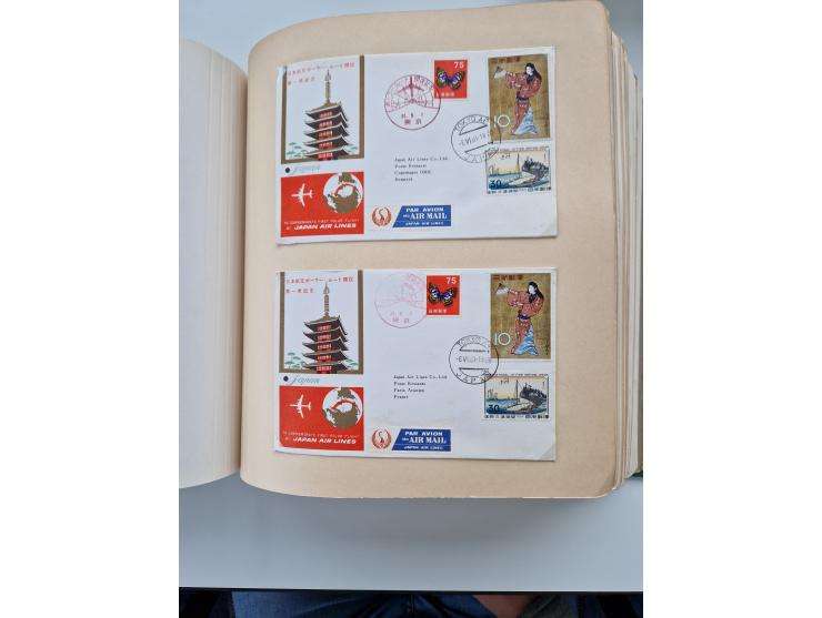 1945/80 (ca.), einige hundert Luftpostbriefe und Karten von Brasilien, Indien und Japan mit interessanten Frankaturen und Ers