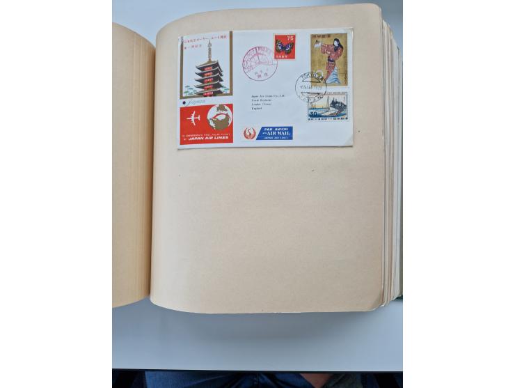 1945/80 (ca.), einige hundert Luftpostbriefe und Karten von Brasilien, Indien und Japan mit interessanten Frankaturen und Ers