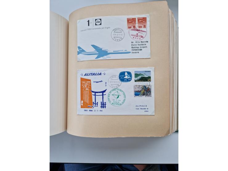 1945/80 (ca.), einige hundert Luftpostbriefe und Karten von Brasilien, Indien und Japan mit interessanten Frankaturen und Ers