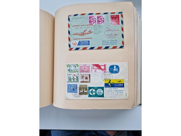 1945/80 (ca.), einige hundert Luftpostbriefe und Karten von Brasilien, Indien und Japan mit interessanten Frankaturen und Ers