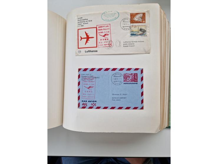1945/80 (ca.), einige hundert Luftpostbriefe und Karten von Brasilien, Indien und Japan mit interessanten Frankaturen und Ers