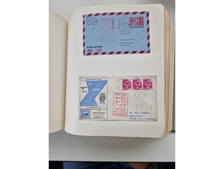 1945/80 (ca.), einige hundert Luftpostbriefe und Karten von Brasilien, Indien und Japan mit interessanten Frankaturen und Ers