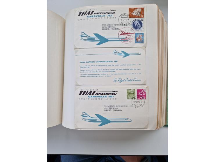 1945/80 (ca.), einige hundert Luftpostbriefe und Karten von Brasilien, Indien und Japan mit interessanten Frankaturen und Ers