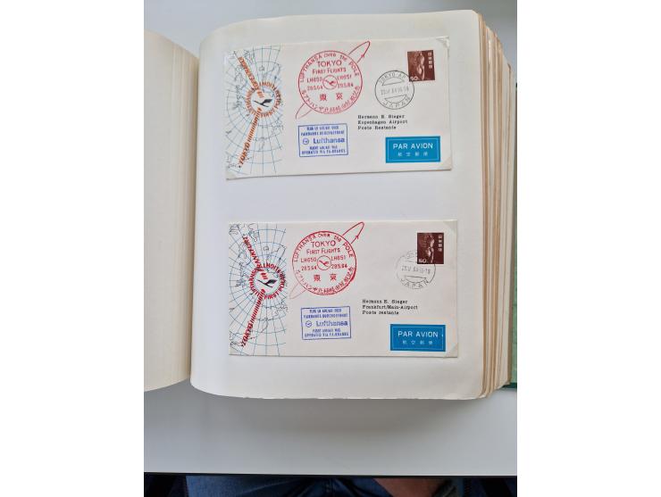 1945/80 (ca.), einige hundert Luftpostbriefe und Karten von Brasilien, Indien und Japan mit interessanten Frankaturen und Ers