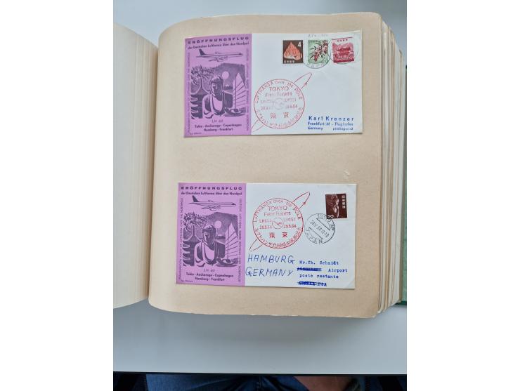 1945/80 (ca.), einige hundert Luftpostbriefe und Karten von Brasilien, Indien und Japan mit interessanten Frankaturen und Ers