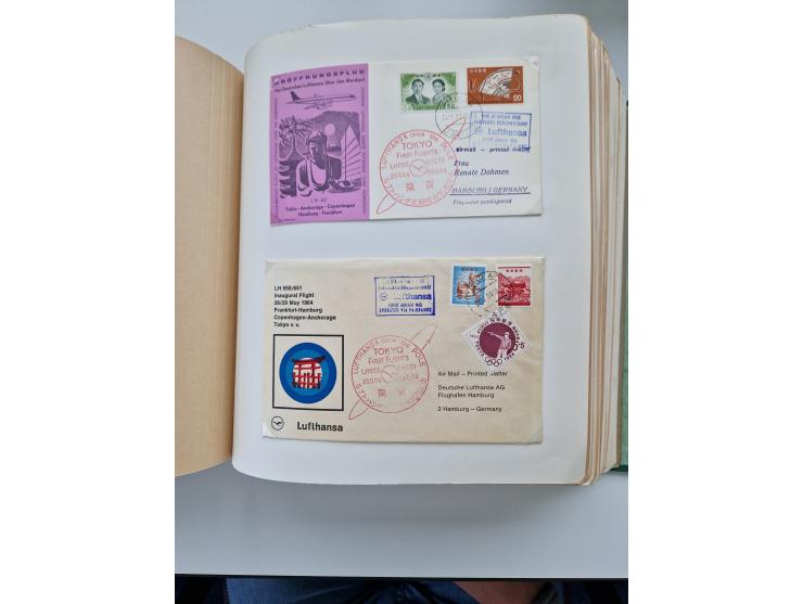 1945/80 (ca.), einige hundert Luftpostbriefe und Karten von Brasilien, Indien und Japan mit interessanten Frankaturen und Ers