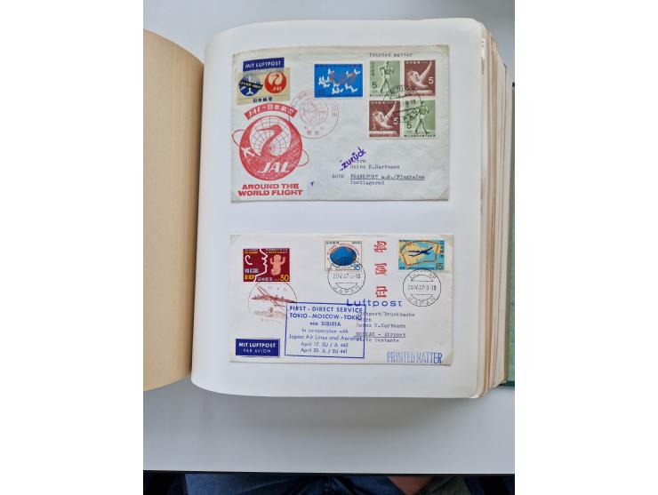 1945/80 (ca.), einige hundert Luftpostbriefe und Karten von Brasilien, Indien und Japan mit interessanten Frankaturen und Ers